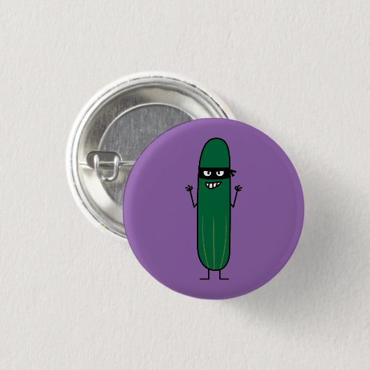 きゅうりのBanditoの忍者によって覆われる卑劣な強盗 缶バッジ (正面&裏面)