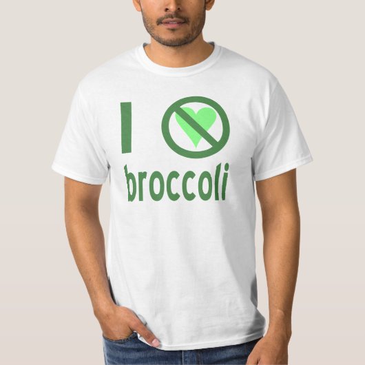 きらいなブロッコリー(緑色のテキスト) Tシャツ (正面)