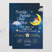 きらきらきら小さな星の誕生日の招待 招待状 (正面/裏面)