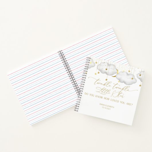 『きらきらきら小さな星の赤ちゃんシャワーゲストブック』 ノートブック (内部)