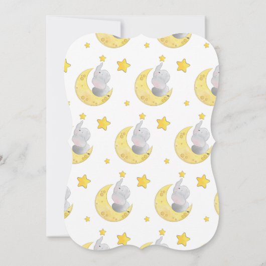 「きらきらきら小さな星」象のベビーシャワー 招待状 (裏面)