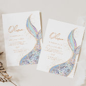 きらきらした人魚の尾の誕生日招待状 招待状