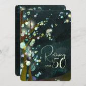 きらきらとしたイブニングリタイアメントセレブレーション 招待状 (正面/裏面)