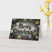 きらきらとしたクリスマス カード (黄色い花)