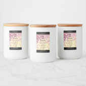 きらきらとしたパープルゴールドのグリッター ロゴ製品ラベル フードラベル (ボトル)