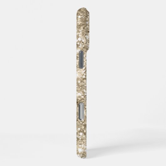 きらきらとしたライトゴールドのメタリックガーリーシグネチャー iPhoneケース (右側面)