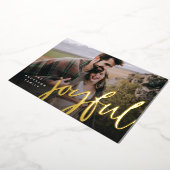 きらきらとした喜びのチェック柄写真カード 箔シーズンカード (回転した状態)