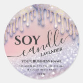 きらきらとした垂れ流し高級モダンなソイキャンドル クラシック ロ ラウンドシール (正面)