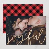 きらきらとした楽しいホリデー フォト カード (正面/裏面)