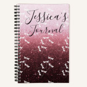 きらきらとトンボのカスタマイズされた日記 ノートブック (正面)