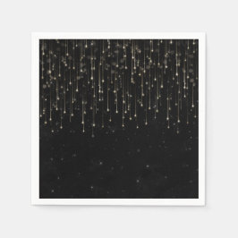 きらきらと光る星のブラックチックエンゲージパーティ スタンダードカクテルナプキン