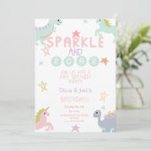 きらきらと吠えるユニコーンと恐竜 招待状 (スタンド正面)