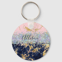 きらきらと大理石のカスタマイズ キーホルダー