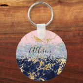 きらきらと大理石のカスタマイズ キーホルダー (正面)