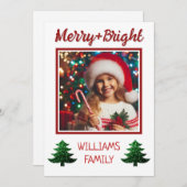 きらきらと輝くクリスマスツリーのカスタム写真 シーズンカード (正面/裏面)