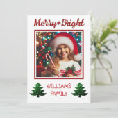 きらきらと輝くクリスマスツリーのカスタム写真 シーズンカード (スタンド正面)