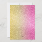 きらきらと輝くグラデーションバット・ミツバのホットピンク 招待状 (裏面)