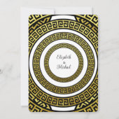 きらきらと輝くゴールドの箔効果グリークミーンダ無限 招待状 (裏面)