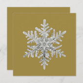 きらきらと輝くシルバーの雪の結晶(ゴールドマットに) シーズンカード (正面/裏面)