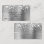 きらきらと輝くシルバー 25周年結婚記念日 プレイスカード (正面/裏面)