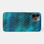 きらきらと輝くターコイズ&グリッターのドラゴン・スケール Case-Mate iPhoneケース (裏面(横))
