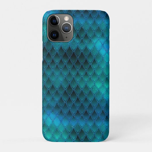 きらきらと輝くターコイズ&グリッターのドラゴン・スケール Case-Mate iPhoneケース (裏)