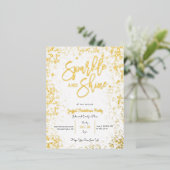 きらきらと輝くホイルのクリスマスパーティー招待状 箔シーズンポストカード (立ち正面)