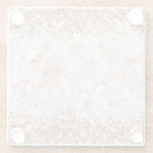 きらきらと輝くローズゴールドとグレーの大理石 ガラスコースター (裏面)