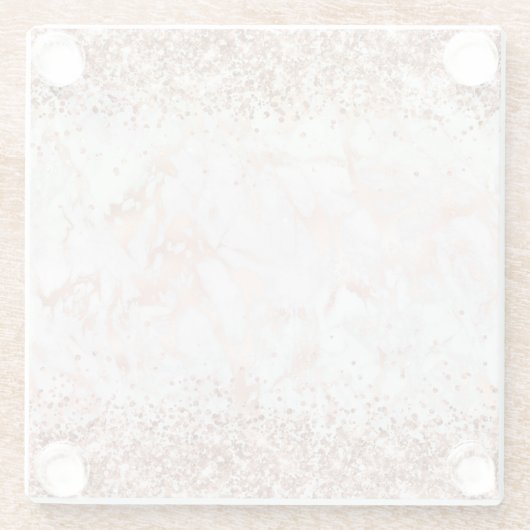 きらきらと輝くローズゴールドとグレーの大理石 ガラスコースター