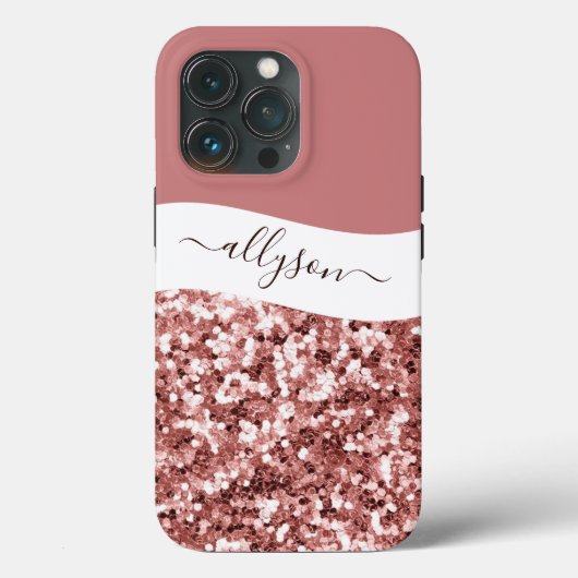 きらきらと輝くローズゴールドのカスタマイズ可能なCase-Mate iPhoneケース Case-Mate iPhoneケース (裏面)