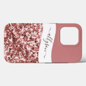 きらきらと輝くローズゴールドのカスタマイズ可能なCase-Mate iPhoneケース Case-Mate iPhoneケース (裏面 (横))