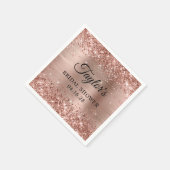 きらきらと輝くローズゴールドのホイルを使った、世界にひとつだけの花嫁のシャワーパーティー スタンダードカクテルナプキン (角)