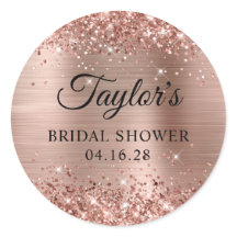 きらきらと輝くローズゴールドのホイル ブライダルシャワー