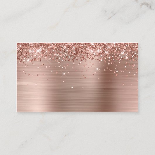 きらきらと輝くローズゴールドの結婚記念日1周年 プレイスカード (裏面)