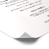 きらきらと輝くローズゴールド ホワイトアゲート メニュー A4 ポスター (角)