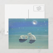 きらきらと輝く冬のホッキョクグマのホリデー・ポストカード シーズンポストカード (正面/裏面)