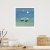 きらきらと輝く冬のホッキョクグマの赤ちゃん ポスター印刷 ポスター (キッチン)