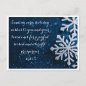 きらきらと輝く冬の雪の結晶のホリデーグリーティング シーズンポストカード (正面)