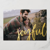 きらきらと輝く喜びのチェック柄写真カード 箔シーズンカード (正面)