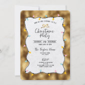 きらきらと輝く手描きのクリスマス パーティー 招待状 (正面)