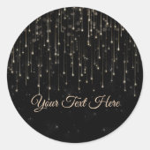 きらきらと輝く星のブラックチックエンゲージパーティ ラウンドシール (正面)