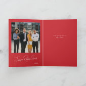 きらきらと輝く花輪のクリスマス シーズンカード (内部)