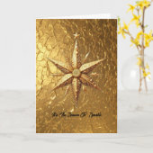 きらきらの季節です、ゴールドの星 カード (黄色い花)