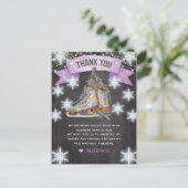 きらきらアイススケートの女の子の誕生日 ポストカード (スタンド正面)