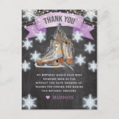 きらきらアイススケートの女の子の誕生日 ポストカード (正面)