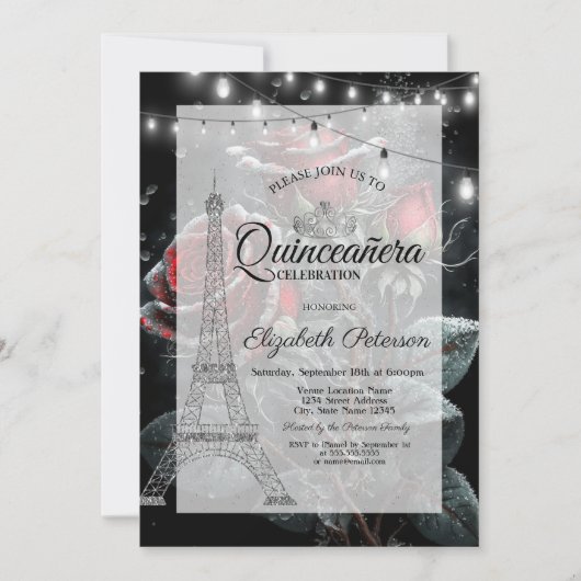 きらきらエッフェル塔、ダークローズドロップス キニエニエラ 招待状 (正面)