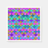 きらきらカラフルな人魚の誕生日パーティー スタンダードカクテルナプキン (正面)