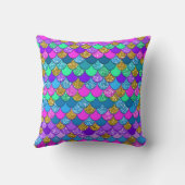 きらきらカラフルな多色のマーメイドのうろこ クッション (裏面)
