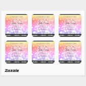 きらきらカラフルグリッター商品ラベル ダイヤモンド スクエアシール (シート)