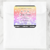 きらきらカラフルグリッター商品ラベル ダイヤモンド スクエアシール (バッグ)